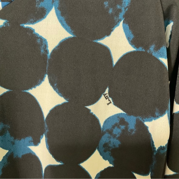 Leota A-Line Shift Dress Blue Black Circle Print Small - Picture 5 of 8